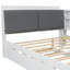 Lit plateforme en bois robuste | Tête de lit avec rangement, tablette rotative et lit gigogne pour chambre d'amis-307549215-307549213