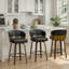 Tabouret de bar pivotant Mid-Century moderne en noyer courbé avec siège épais et capacité de 350 lb (ensemble de 3)-396633066-396633071