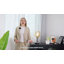 Lampe de table industrielle avec abat-jour de bureau en verre teinté ambré