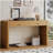 Curved Rustic Console Table with 2 Drawers, Wooden Entryway & Hallway Table with Storage for Living Room, Natural Finish-1619090373