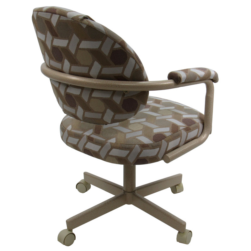 Swivel Metal Caster Dining Chairs - M-70 Style, Beige , Camber Latte, 1