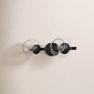 Nathalie 2 Light Glass Dimmable Armed Sconce