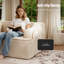 Modern Padded Plush Corduroy Cloud Corner Sofa With L-shaped Chaise And Deep Seating, No Assembly Required, For Living Room Office Apartment -1360407993
