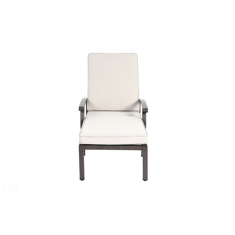 Chaise longue en fonte d'aluminium, Beige