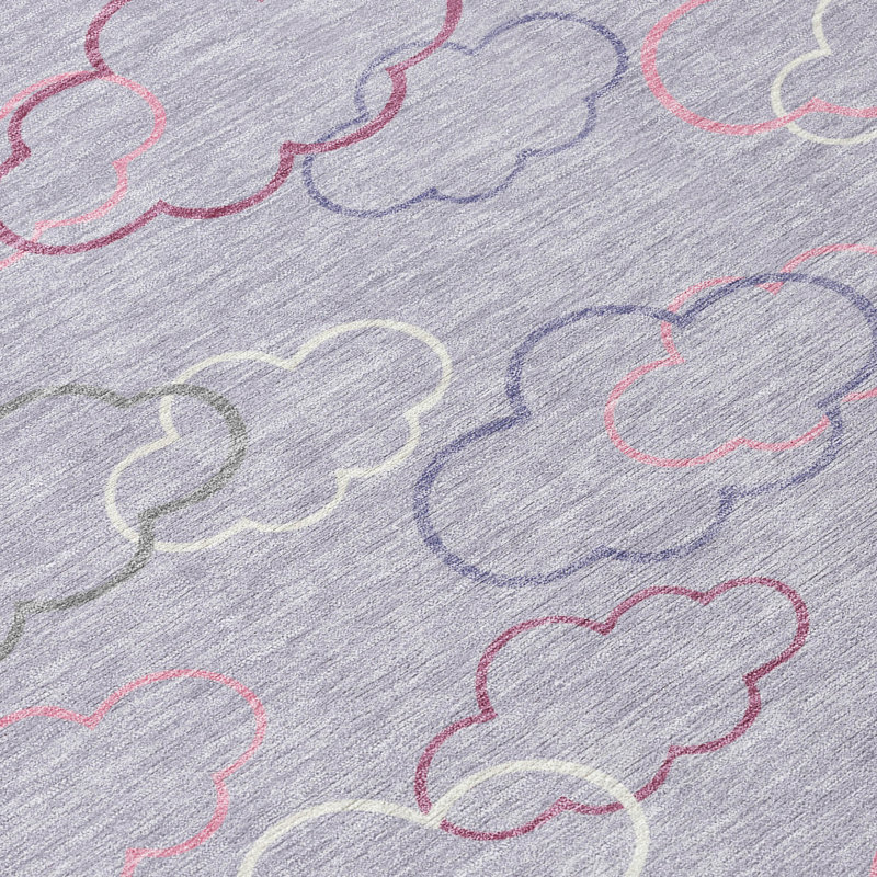 Machine Washable Indoor/Outdoor Chantille ACN2508 Kids Rug, Rectangle 3' x 5', Lavender