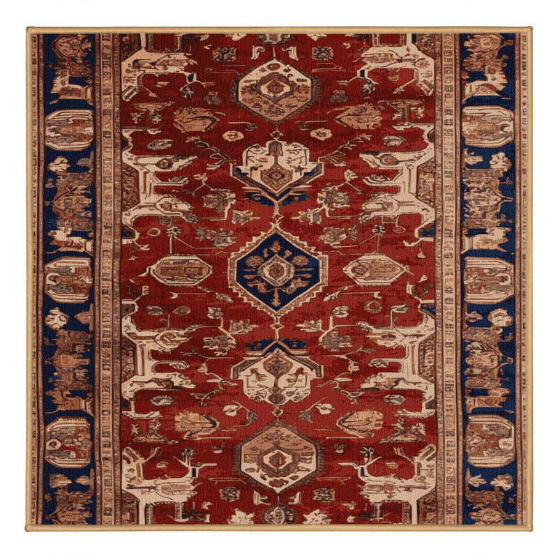 Tapis brun lavable à la machine, Carré 4 pi