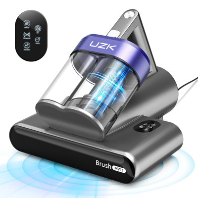 Aspirateur Teendow 500w 16kpa avec lumière UV-C, aspirateurs portatifs avec chauffage et ultrasons et anion pour lit, poils d'animaux, tasse double, mauve