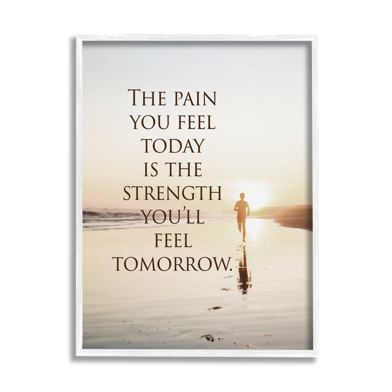 Stupell Industries bb-644-Framed Pain Becomes Strength Phrase by Steve Hunziker Single Picture Frame Print on Canvas