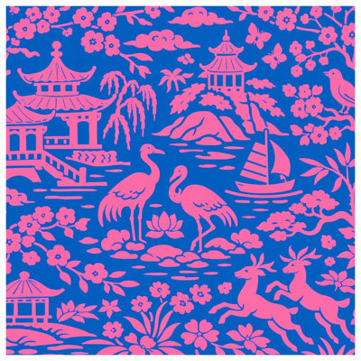 Couvertures paysage rose et bleu