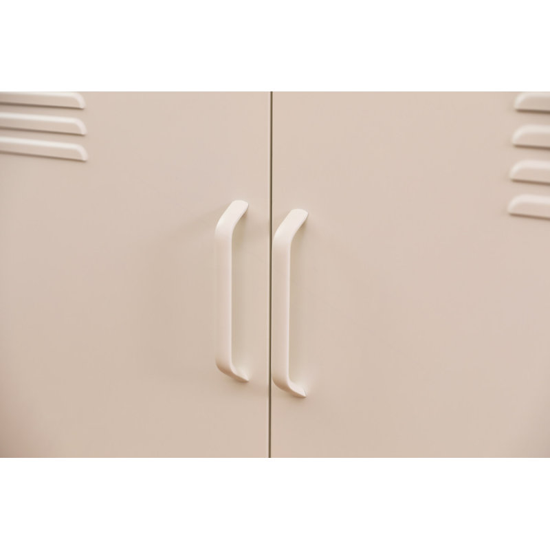 A multi-functional metal storage cabinet, White