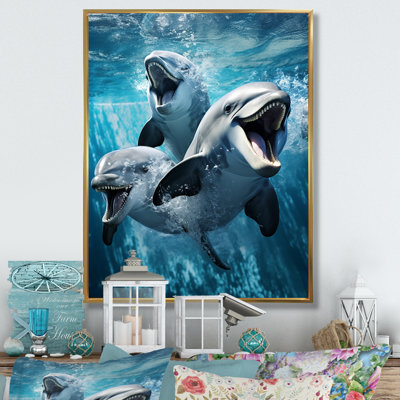 " Grey Blue Dolphin Oceanic Elegance II "