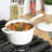 Crock-Pot 3 Qt Enamel Cast Iron Sauce Pan W/Lid - Matte Linen White-95666304