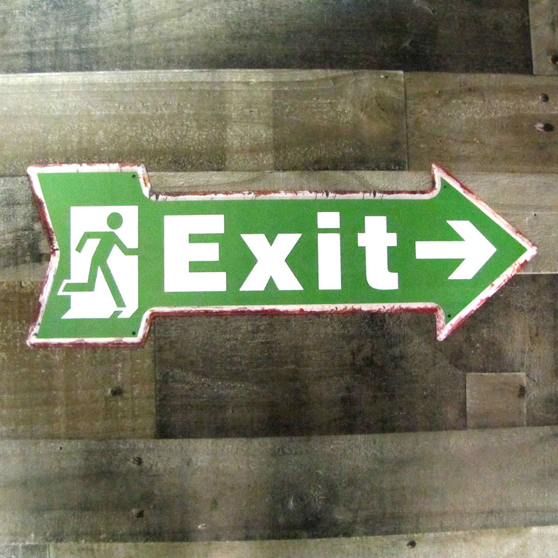 Metal Emergency Fire Exit Arrow Sign