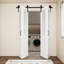 Porte de grange pliante 84 po en bois manufacturé 84 po - apprêtée avec la quincaillerie d'installation-99309709
