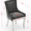 De 2 chaises de salle à manger modernes en chenille, revêtement en tissu texturé noir, structure d'une seule pièce, pieds dorés courbés et conception confortable pour une utilisation dans la pièce-1435083487