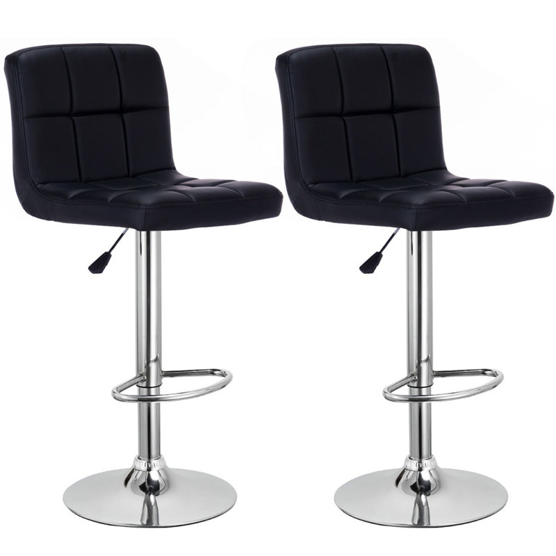 Tabouret de bar pivotant à hauteur réglable Stuart, Noir