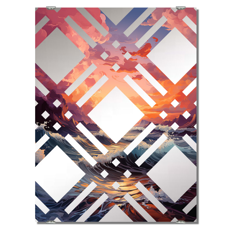 Gesse - Miroir coucher de soleil mural MIR139725, 32 po x 24 po