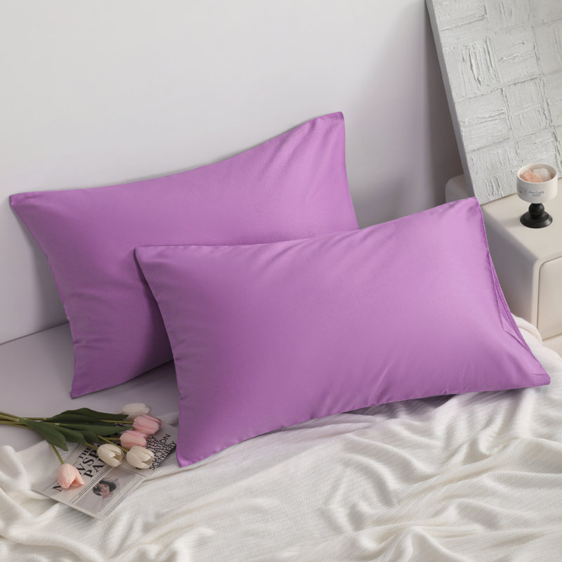 Taies d'oreiller en coton doux et respirant avec fermeture à enveloppe, housses de coussins de chambre à coucher confortables toutes saisons, paquet de 2