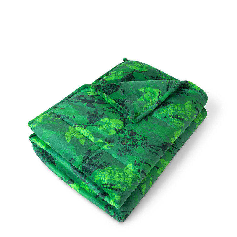 Couverture pondérée Minky, l 40 po x L 60 po, 7 lb, Dinosaure vert