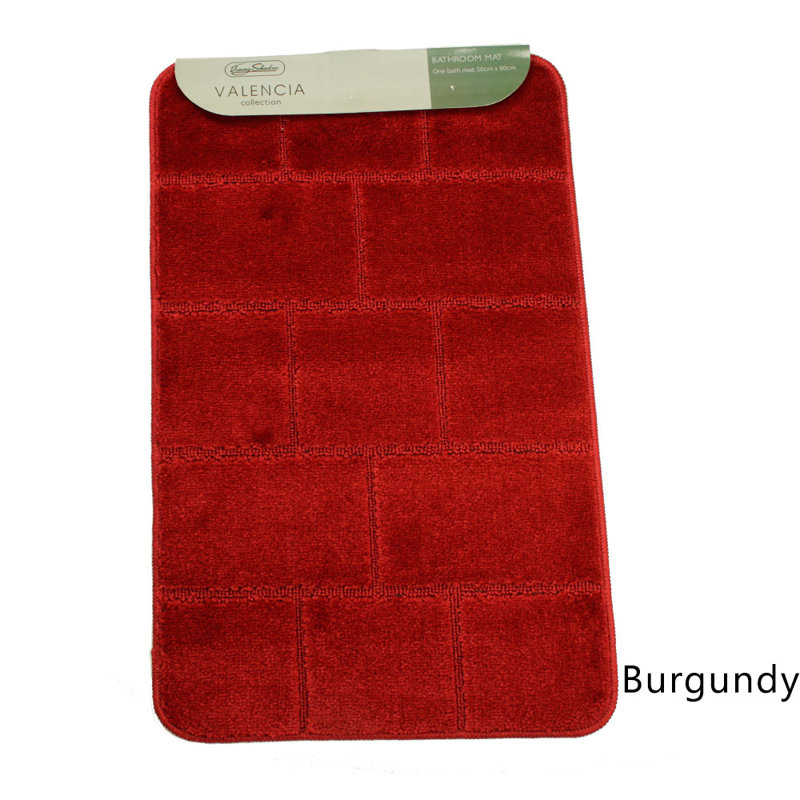 Abibail Non-Slip Bath Rug, Burgundy