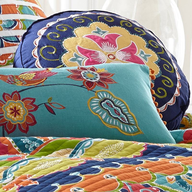 Coussin rond brodé Amélie