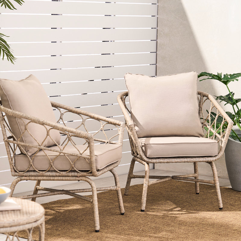 Outdoor Chair - Woven , Water- Padding, 28.75"H X 26.50"W 25.50"D, 39.95 Lb Shipping Weight Chic Furniture Pe 25.50"D 28.75"H, 300 Lbs Limit