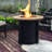 Round Fire Pit Table with Lava Rocks