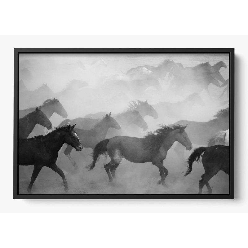 "Run, Run, Wild", impression sur cadre simple sur papier, H 14 po x l 18 po, Noir, Impression encadrée sans passe-partout