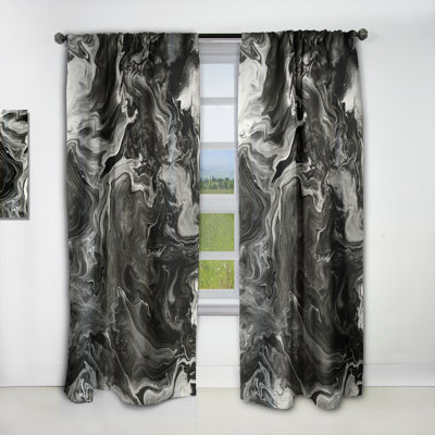 Abstract Blackout Thermal Rod Pocket Single Curtain Panel
