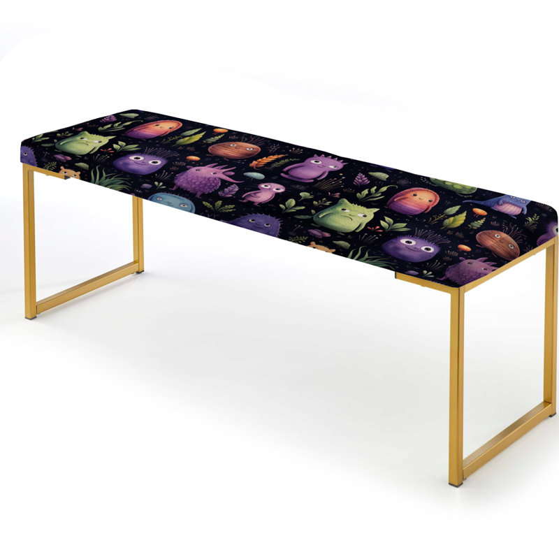 Mignon motif de monstres pour chambre d'enfant - Banc rembourré doré pour chambre d'enfant