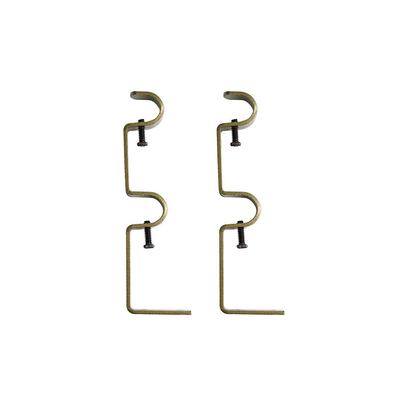 Support de fixation pour rideaux Pfarr, H 6 po x l 3 po x P 1 po, Or antique