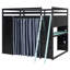 Lit mezzanine multifonctionnel avec garde-robe et bureau - Lit mezzanine en bois peu encombrant pour les adolescents-748379987