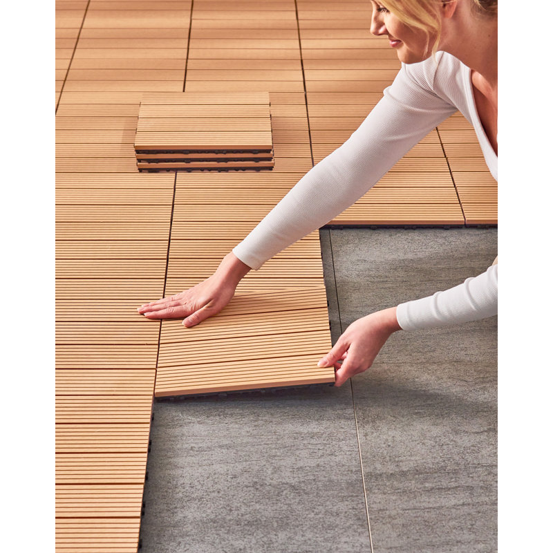 Outdoor Flooring ATELETA Wood-Plastic Composite (WPC), Light Brown