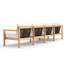 Canapé modulaire d'extérieur en teck 5 pièces avec coussins Sunbrella Haven-72605243