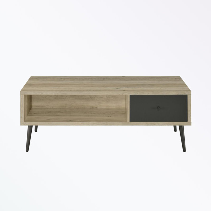 Rectangular Coffee Table with drawer and open shelf