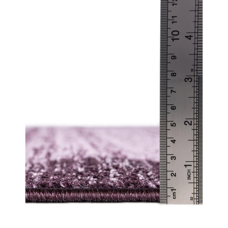 Tapis mauve à motif géométrique Sahr, Rectangle 3 pi 3 po x 5 pi 3 po