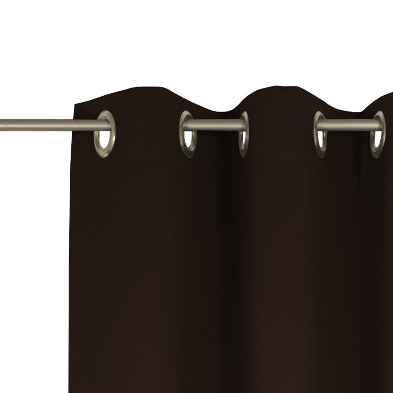 Newbury Room Darkening Eyelet Curtain Panel Panel, 145cm H x 132cm W, Brown
