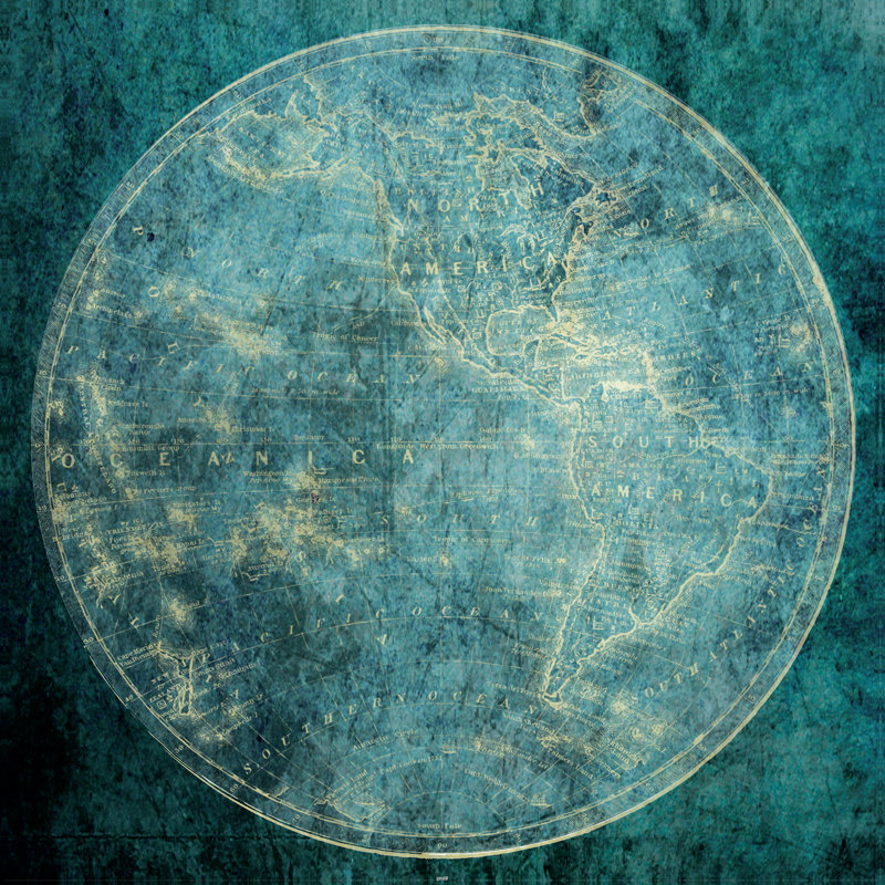 Circle Map Lets Go - Wrapped Canvas Print, 30cm H x 30cm W x 3.8cm D