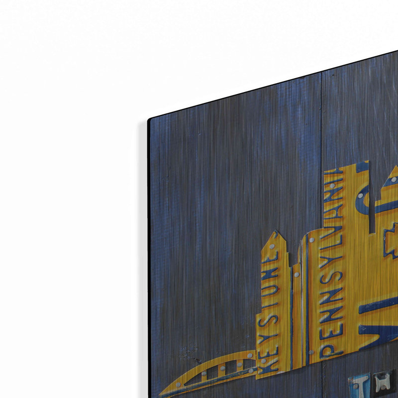 «Pittsburgh Skyline Licence Art» par Design Turnpike, H 12 po x l 24 po