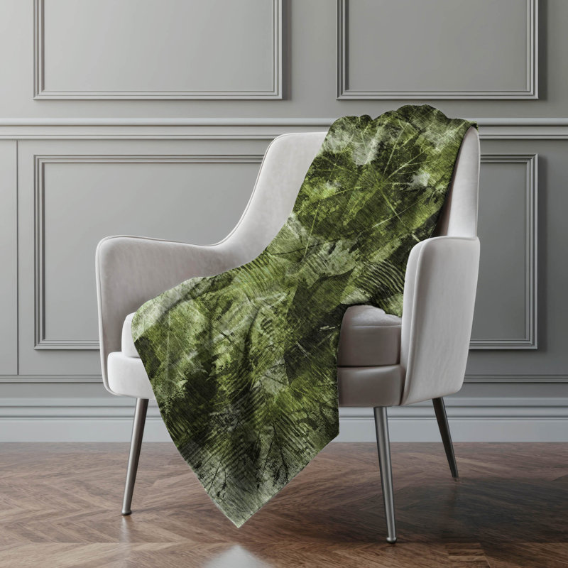 Jeté en sherpa floral Addison, Vert