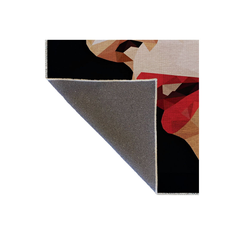 Tapis rétro rétro à motif de femme noir, Sous-tapis rectangulaire de 3 pi 3 po x 4 pi 11 po