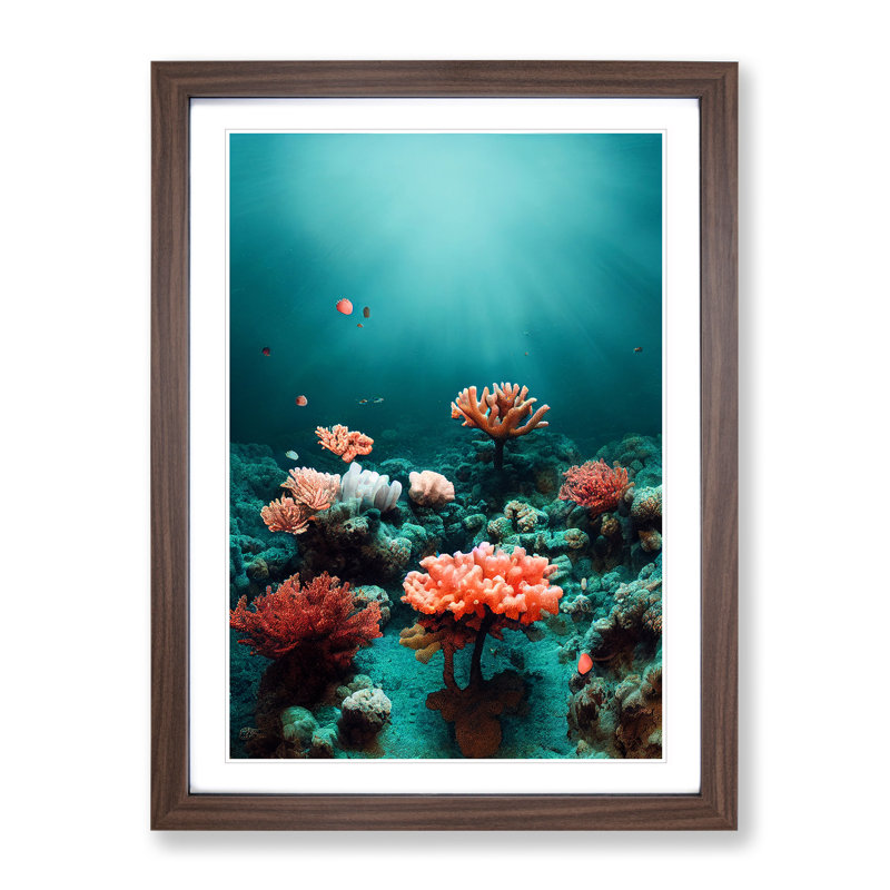 The Coral Reef - Framed Print, Walnut, 34cm H x 25cm W x 2cm D