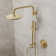Wall Mount Pressure-Balanced Shower System,10"Rainfall Shower Head with Slider Bar Handheld Spray