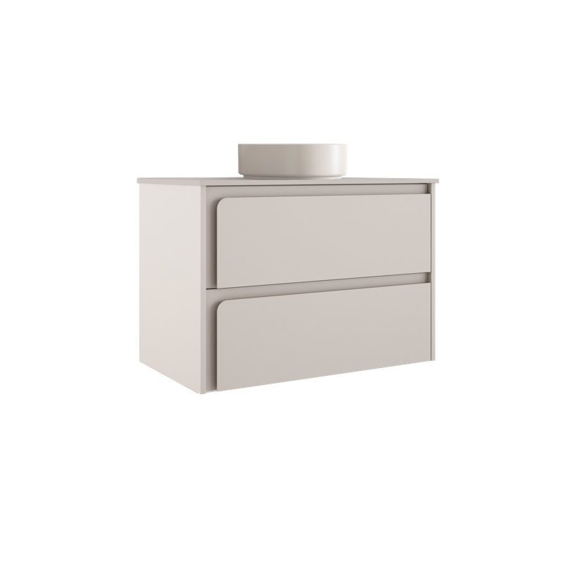 Meuble-lavabo mural simple 32 po avec plateau en résine Cordoba, Coton, Coton