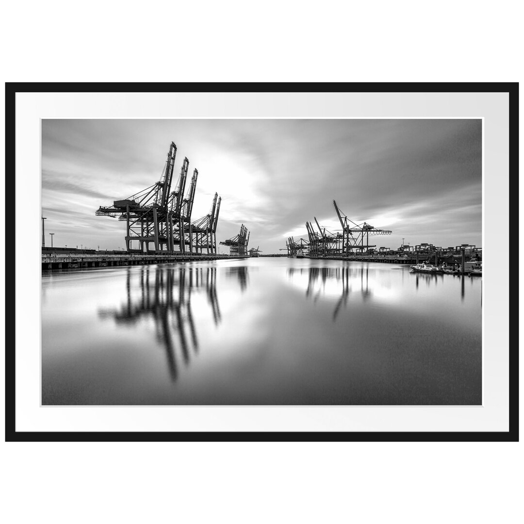 Gerahmtes Poster Hafen im Abendschein