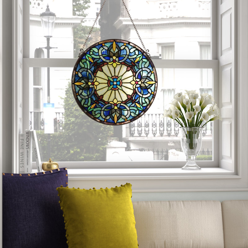 Panneau de fenêtre victorian en verre tiffany