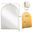Pharmacie encastrable 24 po x 36 po avec cadre en métal doré mat, miroir et tablettes réglables pour miroir de salle de bain, rangement pour produits de soins capillaires-470077749