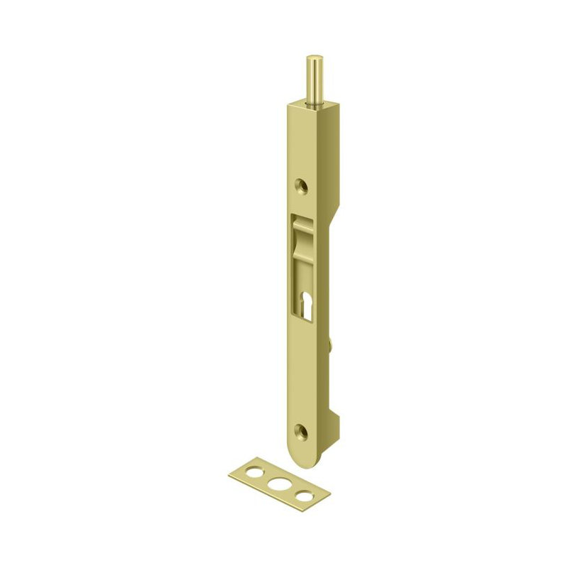 Boulon affleurant 7 po Deltana 7FBR3; robuste; finition laiton brillant, Laiton poli