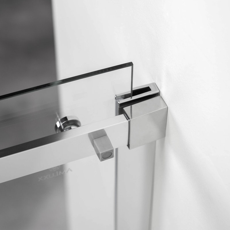 Porte de douche sans cadre Bypass, Chrome, 48" x 72"