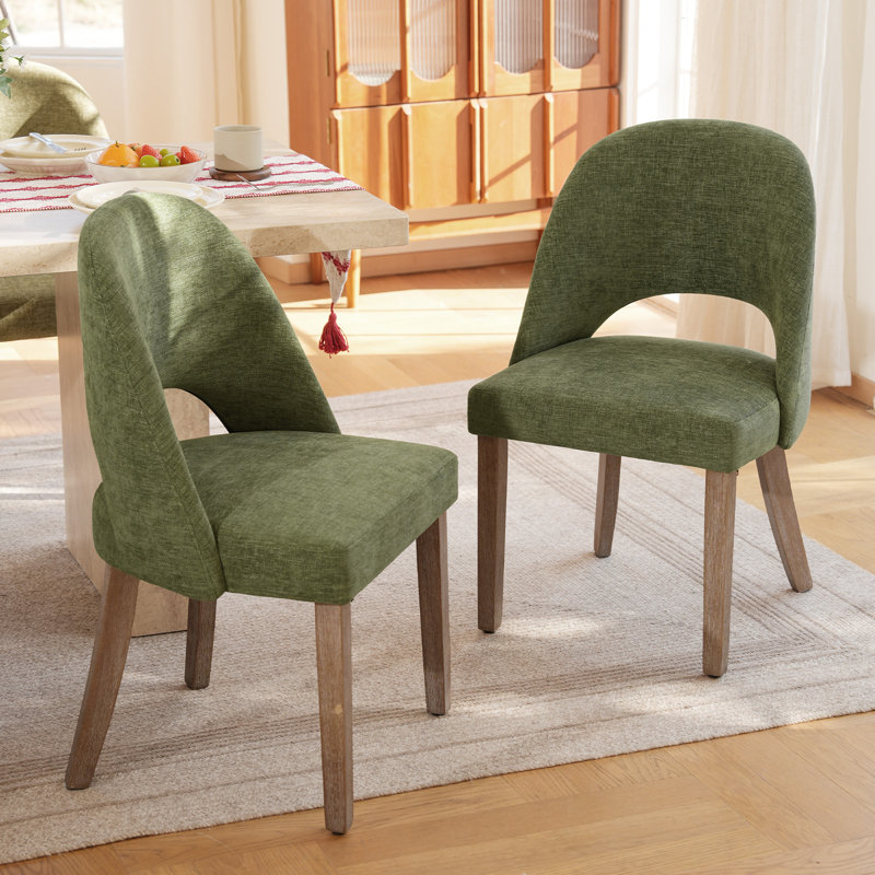 Chaise de salle à manger rembourrée Engstrom, Vert